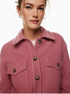 Aritzia Autumn Shirt Jacket in Cider Pink XXS